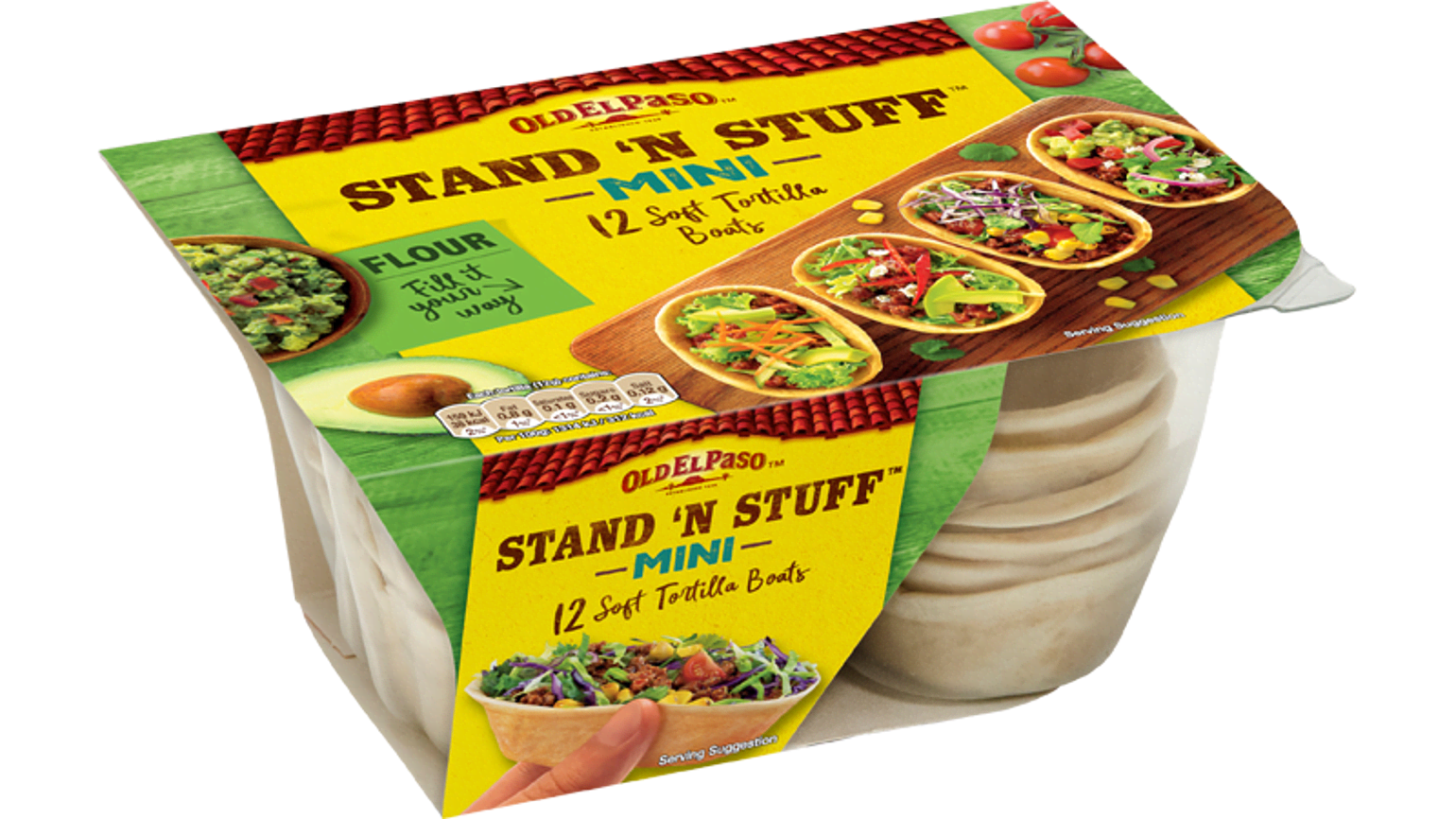 12 Soft Tortilla Boats Mini Sns